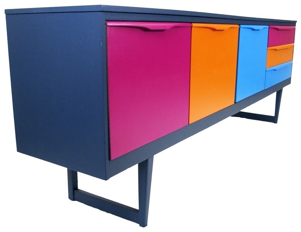 Multi Coloured Sideboard homify Soggiorno minimalista Armadietti & Credenze