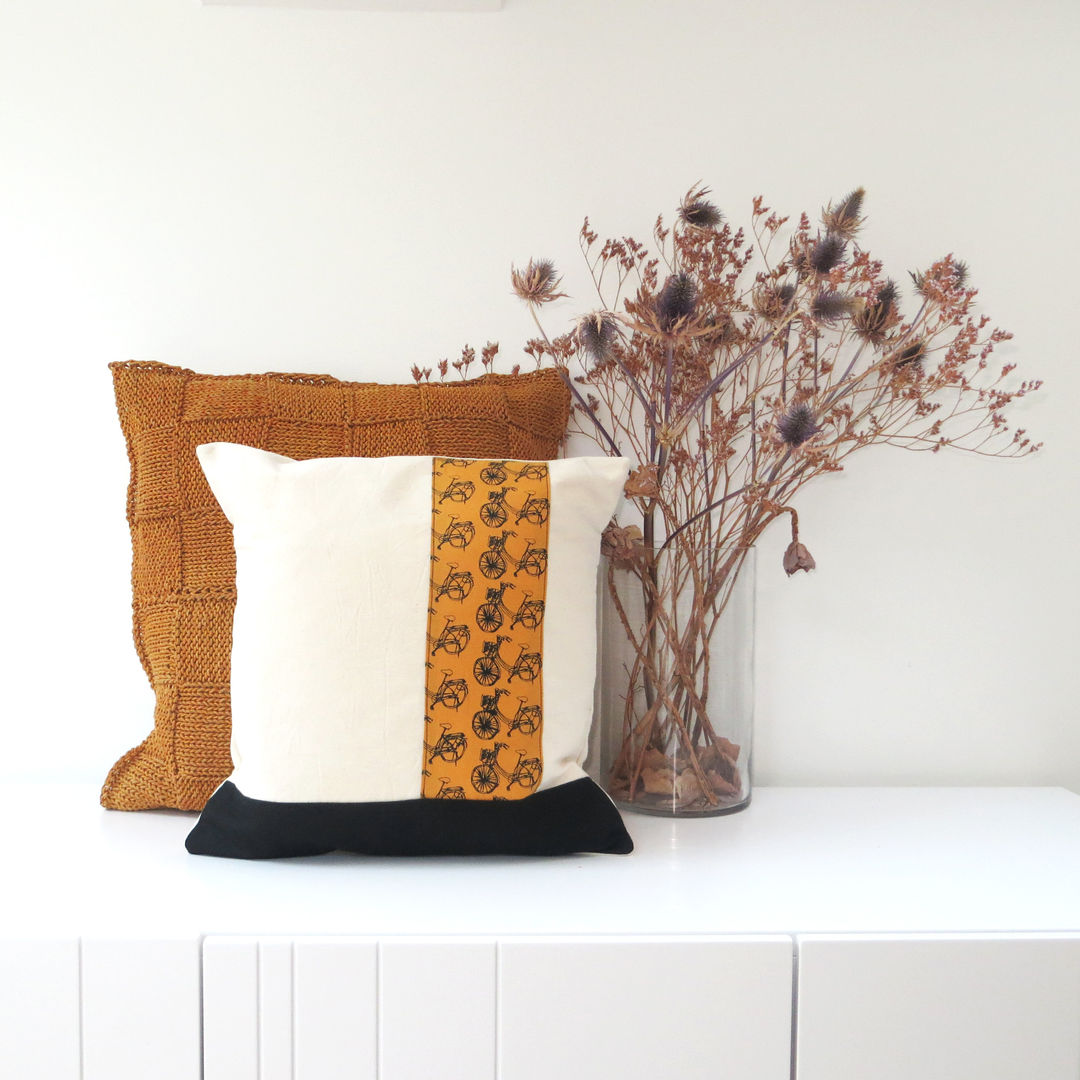 Mustard bike cushion bymarie Bedroom Textiles