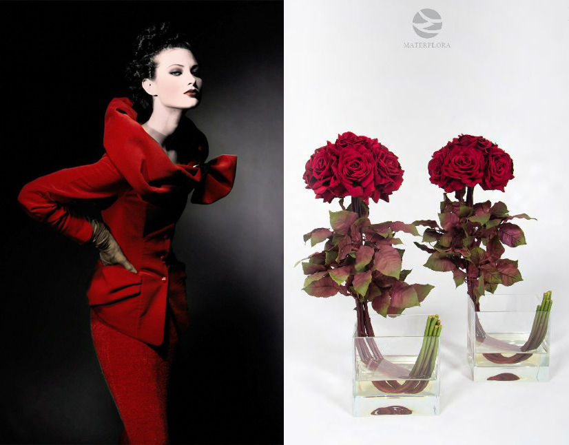 Red Velvet Roses arrangement Materflora Lda. Jardines de estilo clásico Plantas y accesorios