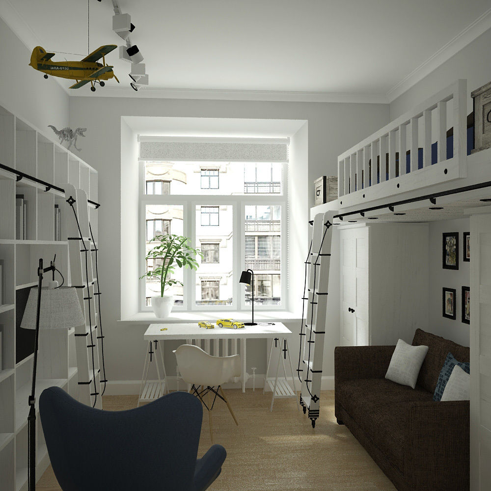 ​Комната молодого человека, artemuma - архитектурное бюро artemuma - архитектурное бюро Dormitorios infantiles de estilo escandinavo