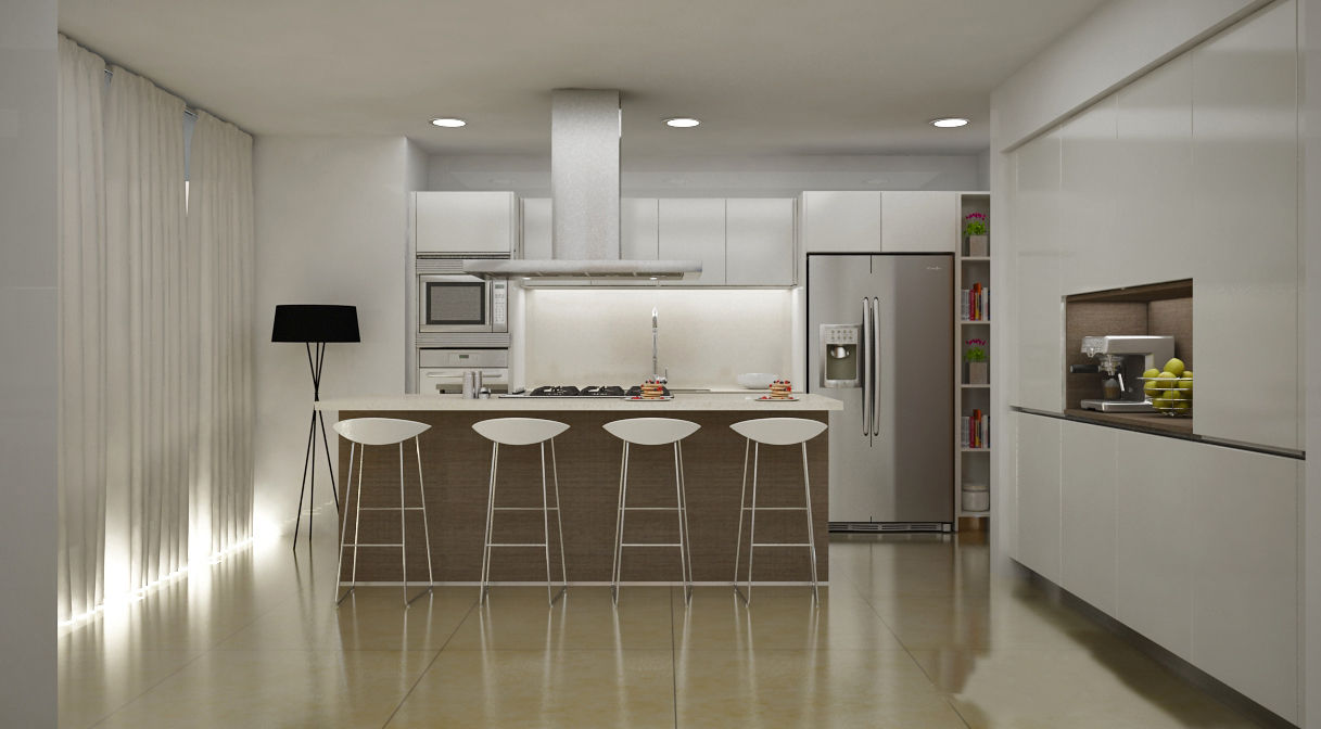Cocinas Modernas, Citlali Villarreal Interiorismo & Diseño Citlali Villarreal Interiorismo & Diseño Moderne keukens