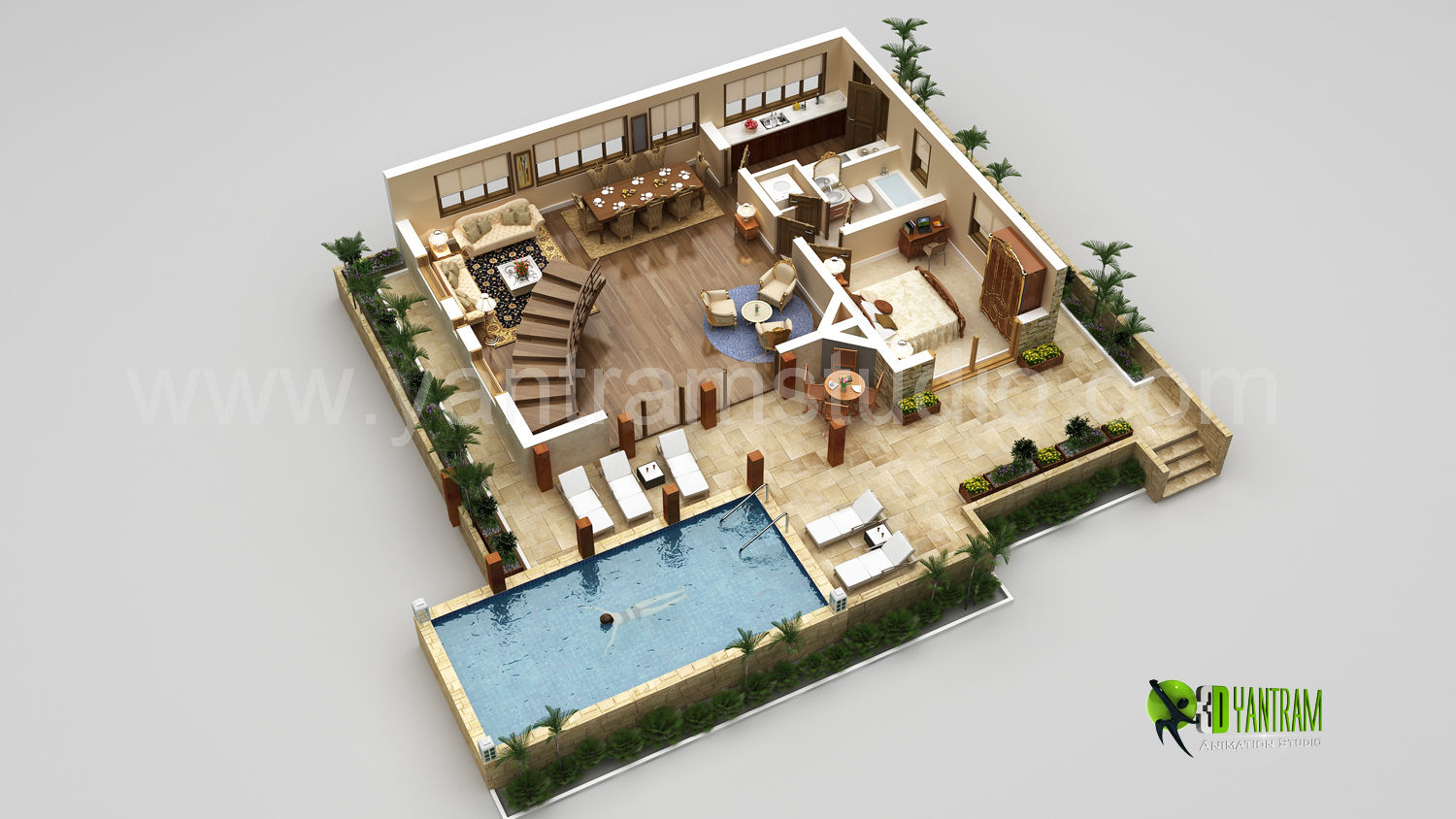 Interactive 3D Floor Plan Yantram Animation Studio Corporation