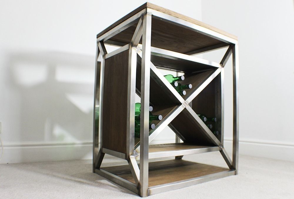 Dulla X Frame Industrial Wine Rack Russell Oak and Steel Ltd Bodegas de vino Bodegas