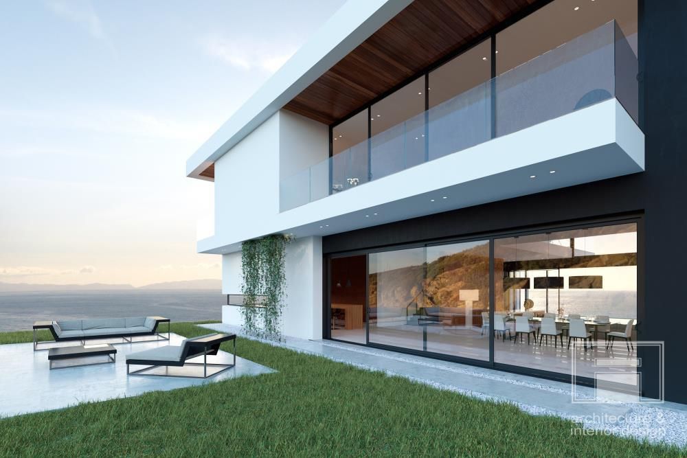 Море Вокруг. Архитектурное решение + Интерьер дома (1000м2), i-project i-project Casas minimalistas