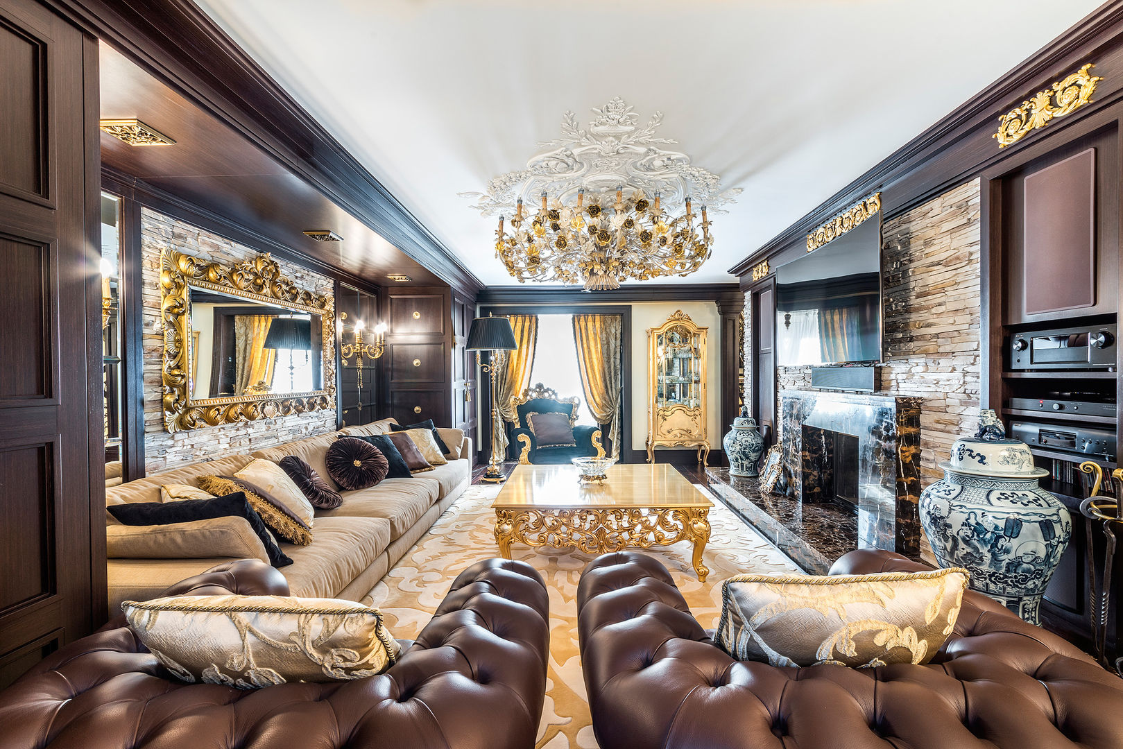 Интерьер загородного дома в стиле Эклектика, Belimov-Gushchin Andrey Belimov-Gushchin Andrey Living room