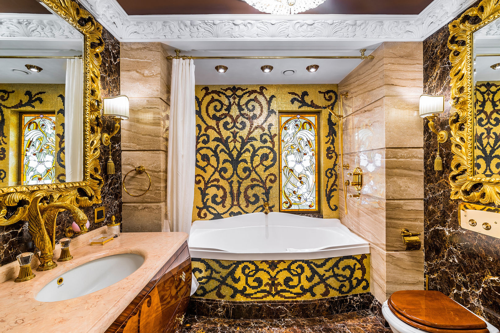 Интерьер загородного дома в стиле Эклектика, Belimov-Gushchin Andrey Belimov-Gushchin Andrey Eclectic style bathroom