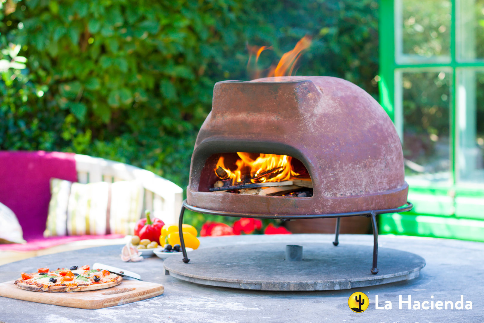 Morena mexican clay pizza oven La Hacienda Jardines mediterráneos Barbacoas