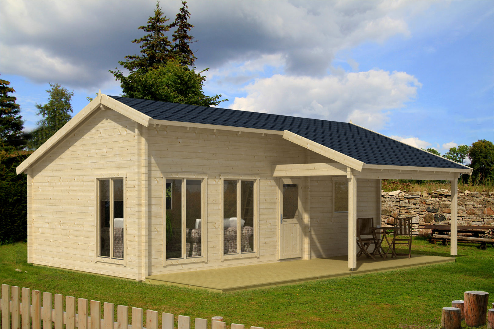 Eufrat - Ferienhaus aus Holz Gartenhaus2000 GmbH Moderne Häuser Wolke,Himmel,Gebäude,Anlage,Fenster,Haus,Baum,Grundstück,Holz,Hütte