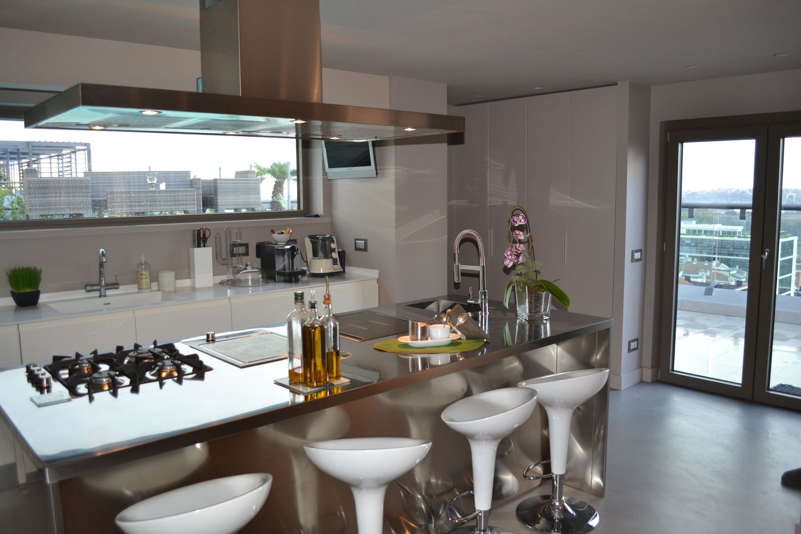 attico Roma, arclinearoma arclinearoma Modern style kitchen