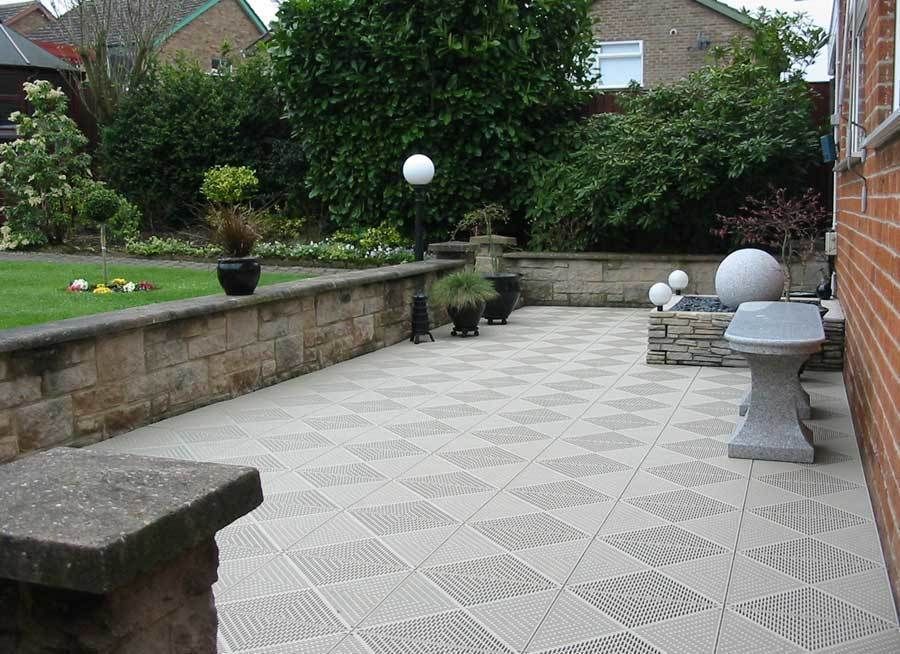 Unique tiles upgrade patio Ecotile Flooring สวน