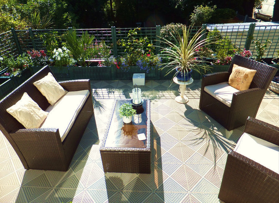 Bergo Unique tiles in Sand colour Ecotile Flooring Patios & Decks