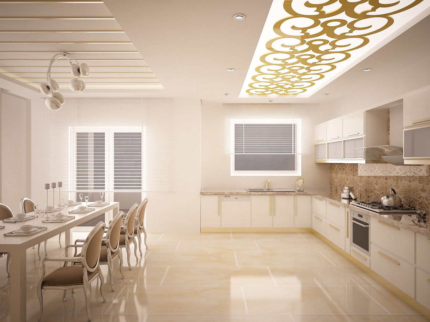 Sinem ARISOY KEÇECİ, Sinar İç mimarlık Sinar İç mimarlık クラシックデザインの キッチン