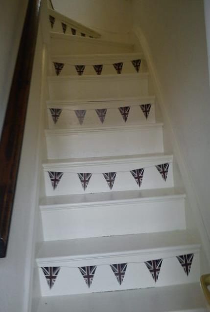 British Union Jack Bunting Wall Stickers homify Modern corridor, hallway & stairs