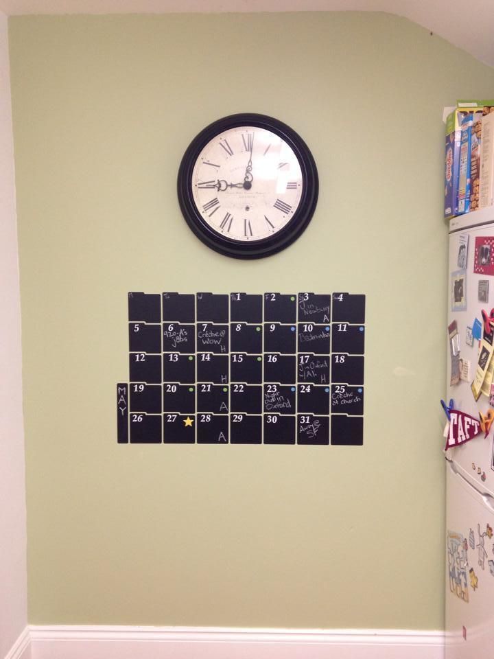 Chalkboard Calendar Wall Sticker homify مطبخ