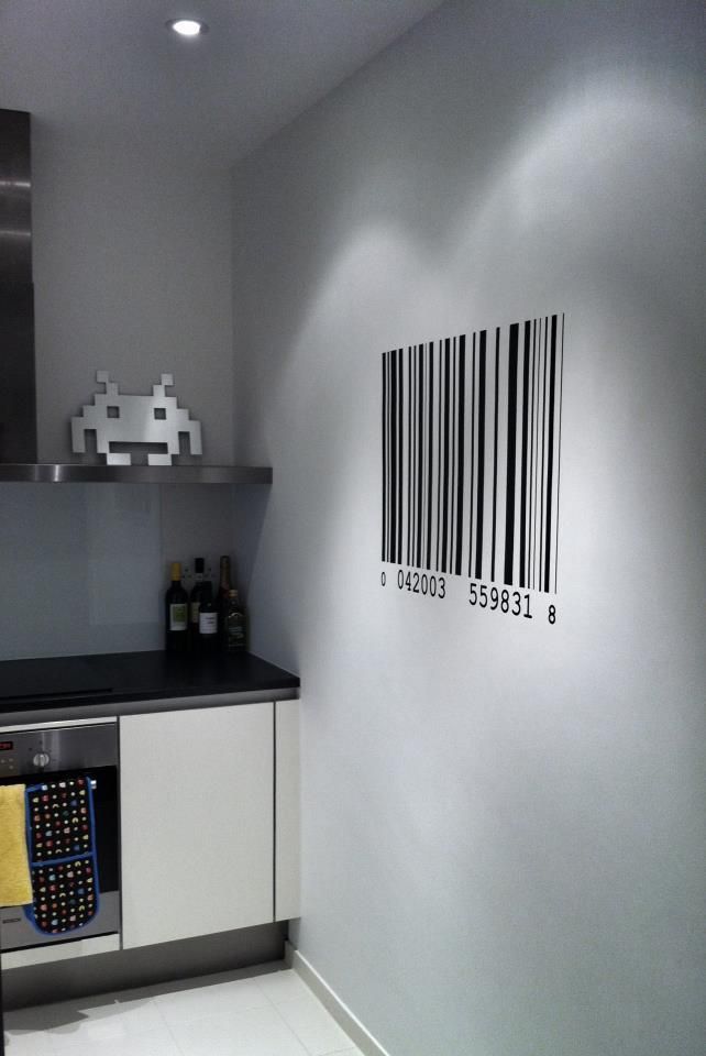 Barcode Wall Sticker homify Cuisine moderne