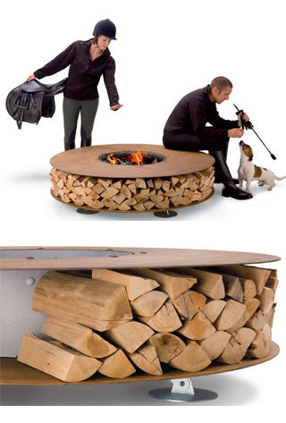 zero firepit wood-fired oven Сад в стиле минимализм Грильницы