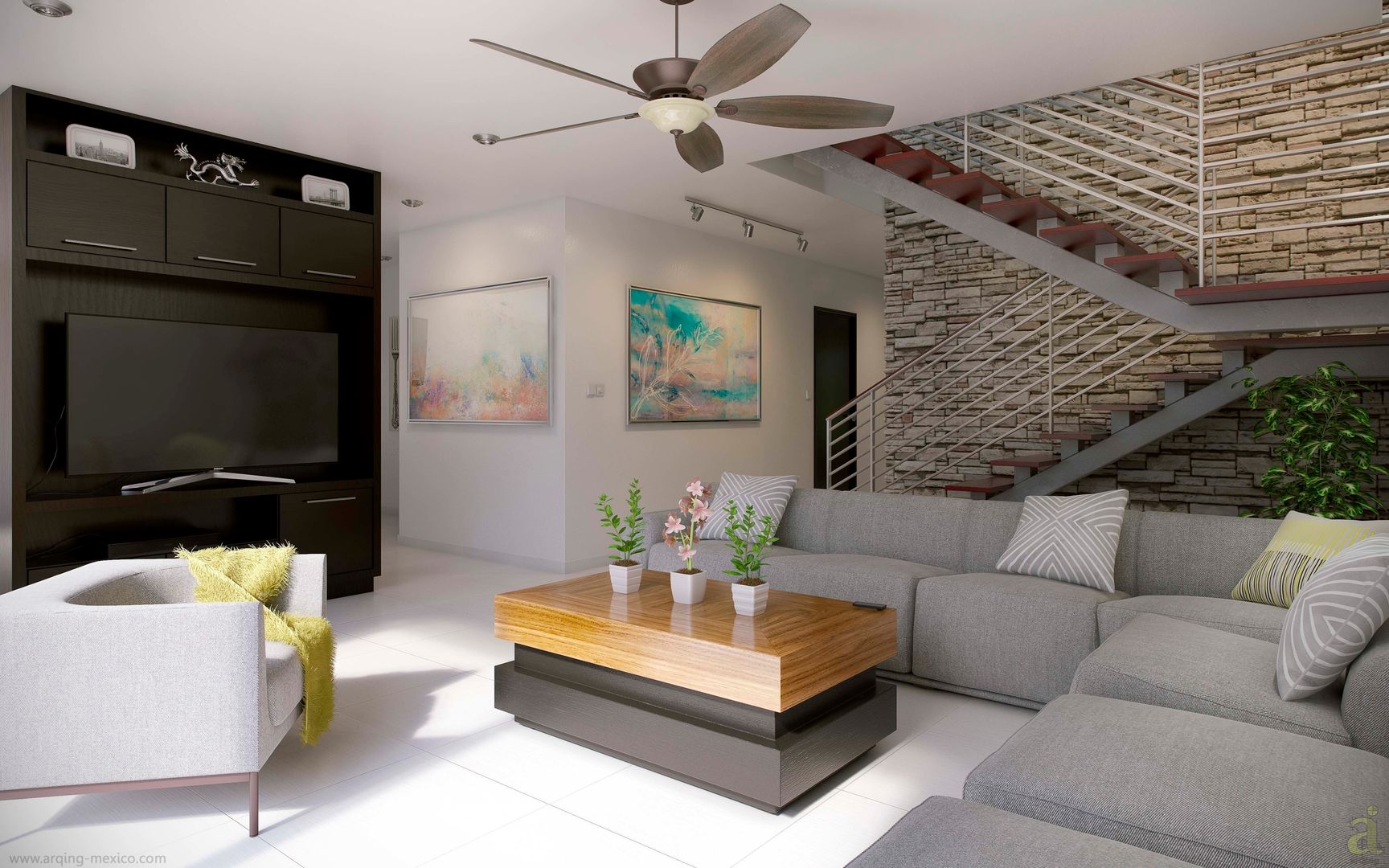 E2 Living Room arQing Salas de estilo minimalista