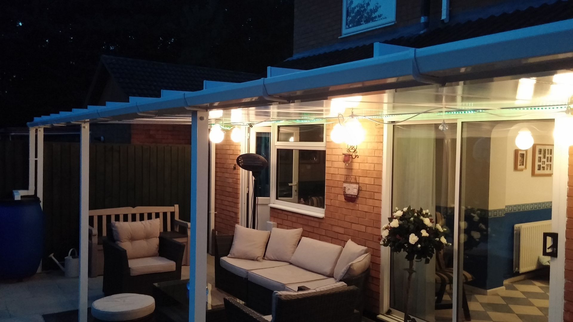 Patio Canopy at night Living Space Terrace