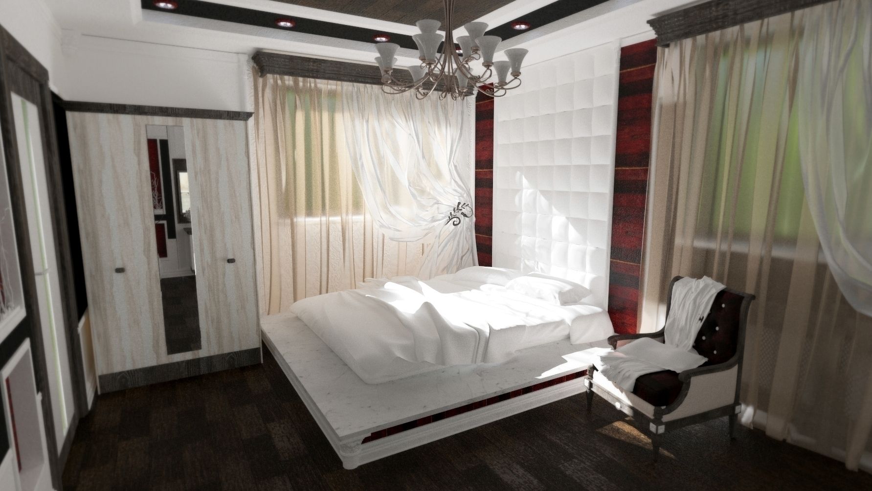 Спальня молодожёнов , Nada-Design Студия дизайна. Nada-Design Студия дизайна. Modern style bedroom