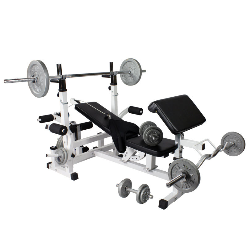 Gorilla Sports Universal Workstation with 108Kg Cast Iron Complete Weight Set, Gorilla Sports Gorilla Sports Gimnasios domésticos de estilo industrial Gimnasio