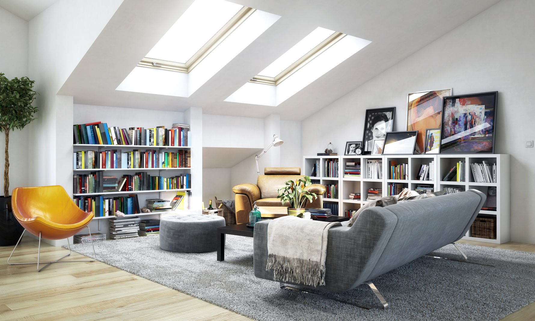 Cosy attic room. Piwko-Bespoke Fitted Furniture Classic style living room Shelves