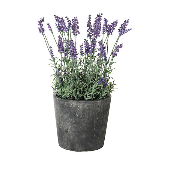 SIA HOME FASHION - LAVENDER IN A GREY POT Silk Petal Rustykalny salon Akcesoria i dekoracje