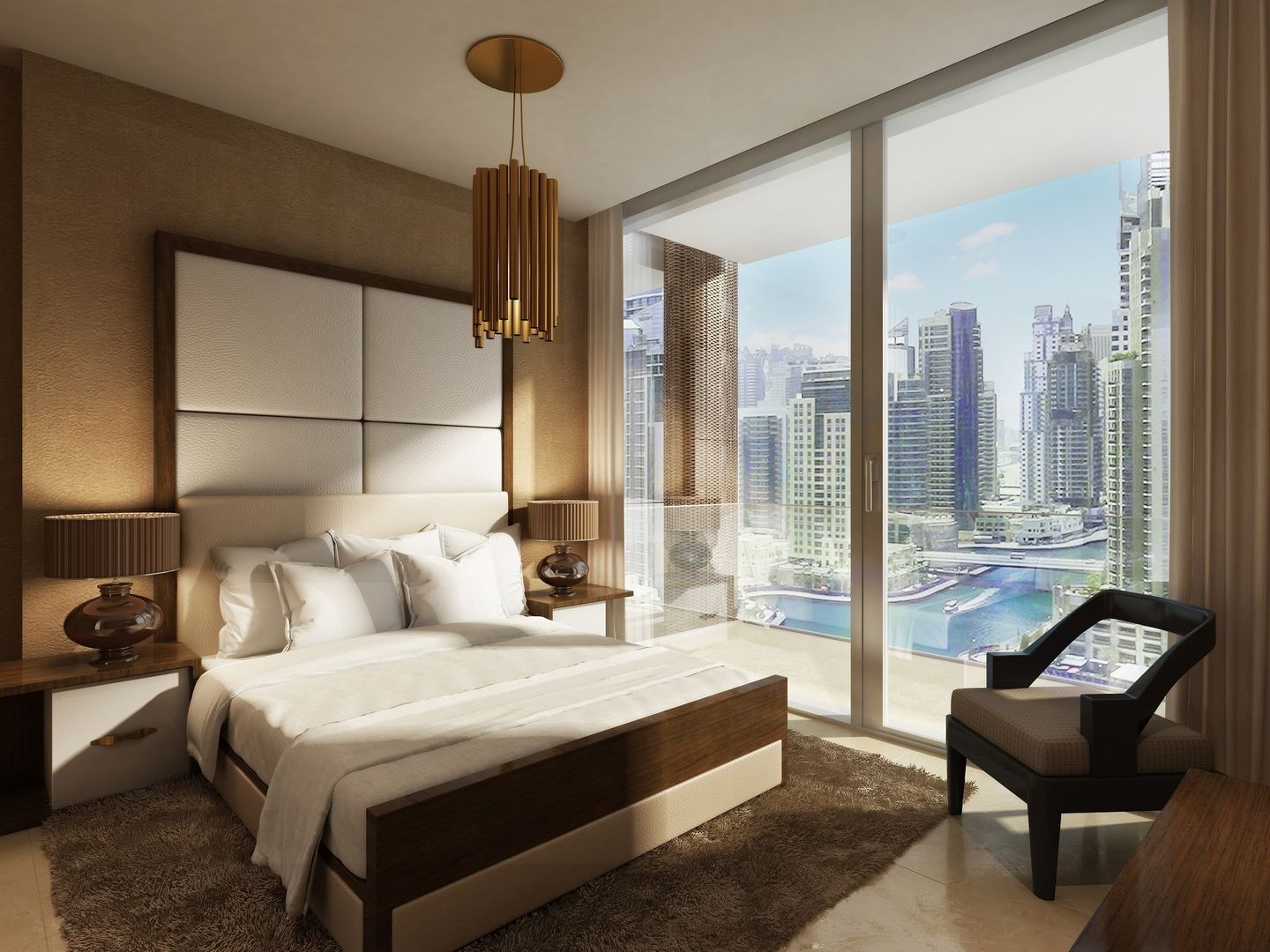 Aedas designs iconic residences at Dubai Marina, Architecture by Aedas Architecture by Aedas Moderne slaapkamers