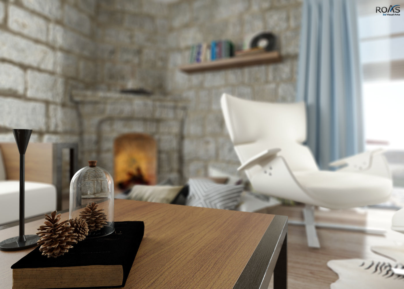 INTERIOR DESIGN FOR IMAR INSAAT, ROAS ARCHITECTURE 3D DESIGN AGENCY ROAS ARCHITECTURE 3D DESIGN AGENCY Mediterranean style living room