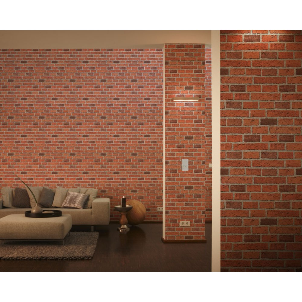 A.S. Creation AS Creation House Brick Pattern Faux Effect Embossed Non Woven Wallpaper 779816 I Want Wallpaper Murs & Sols modernes Papier peint