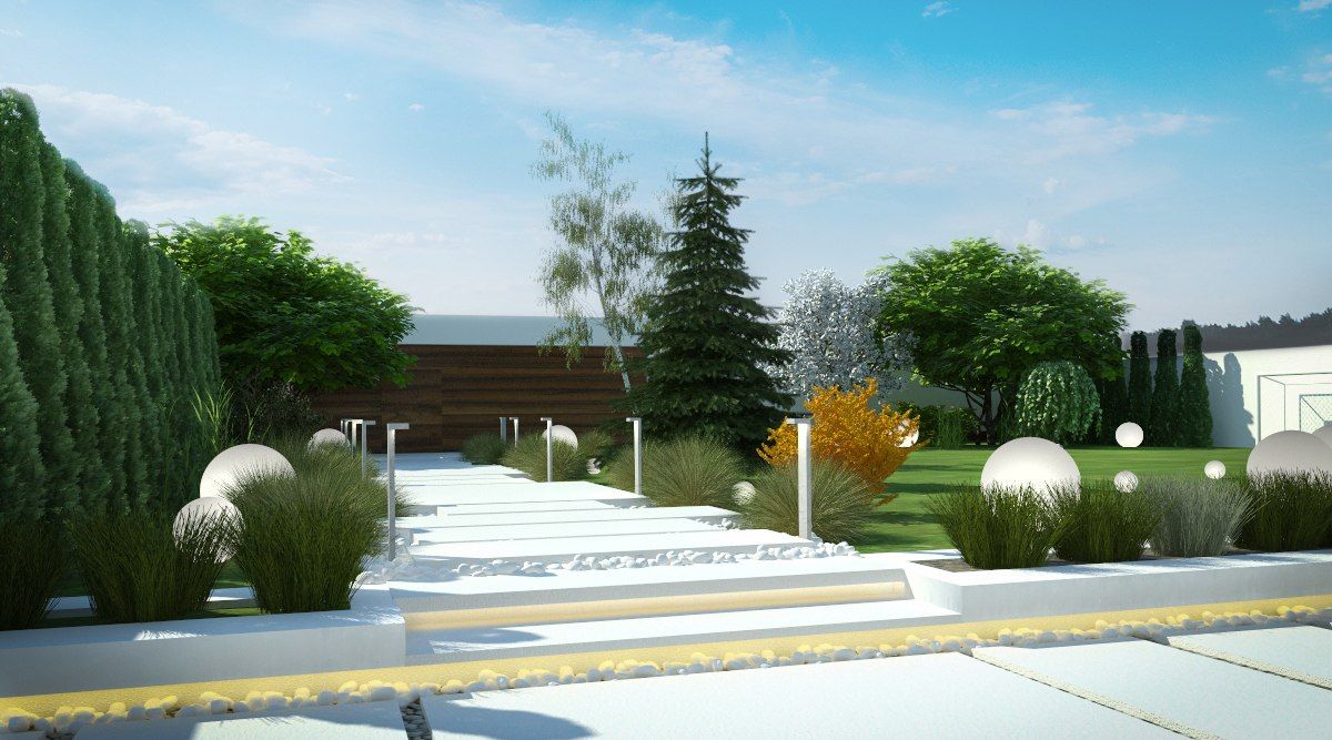 Загородный дом в Краснодаре, NK design studio NK design studio Modern style gardens