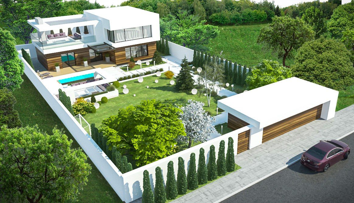 Загородный дом в Краснодаре, NK design studio NK design studio Modern Evler
