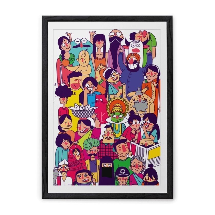 Faces Colourful Art Print ashajodathekal Other spaces Pictures & paintings
