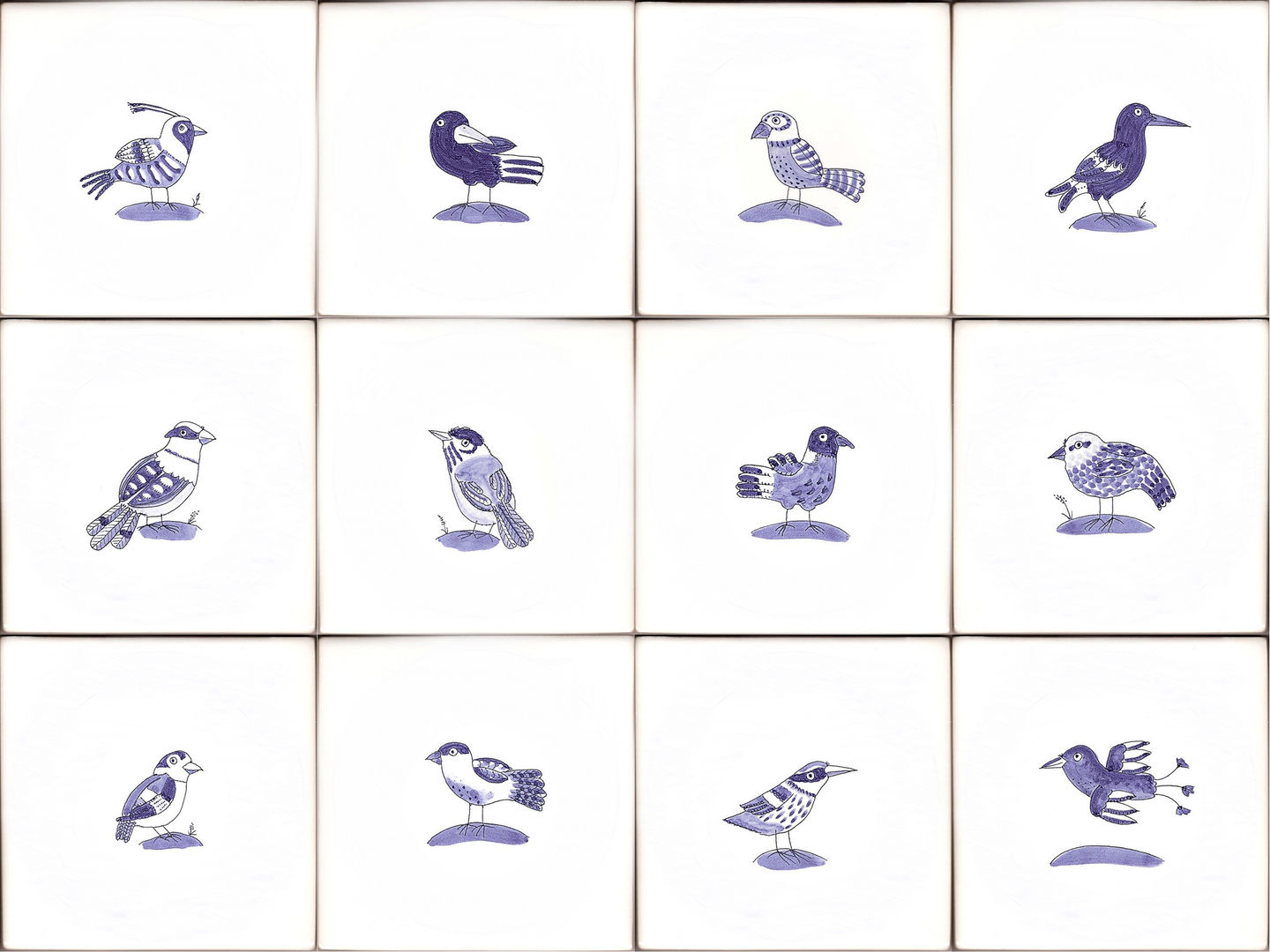 Bluebird tiles Reptile tiles & ceramics Paredes y pisos de estilo clásico Baldosas y azulejos