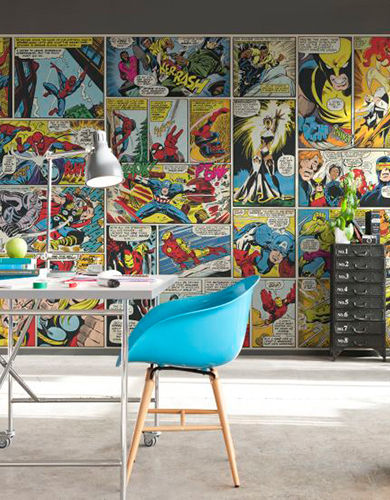 Marvel Super Heroes Murals, Paper Moon Paper Moon Paredes y pisos de estilo moderno Papeles pintados