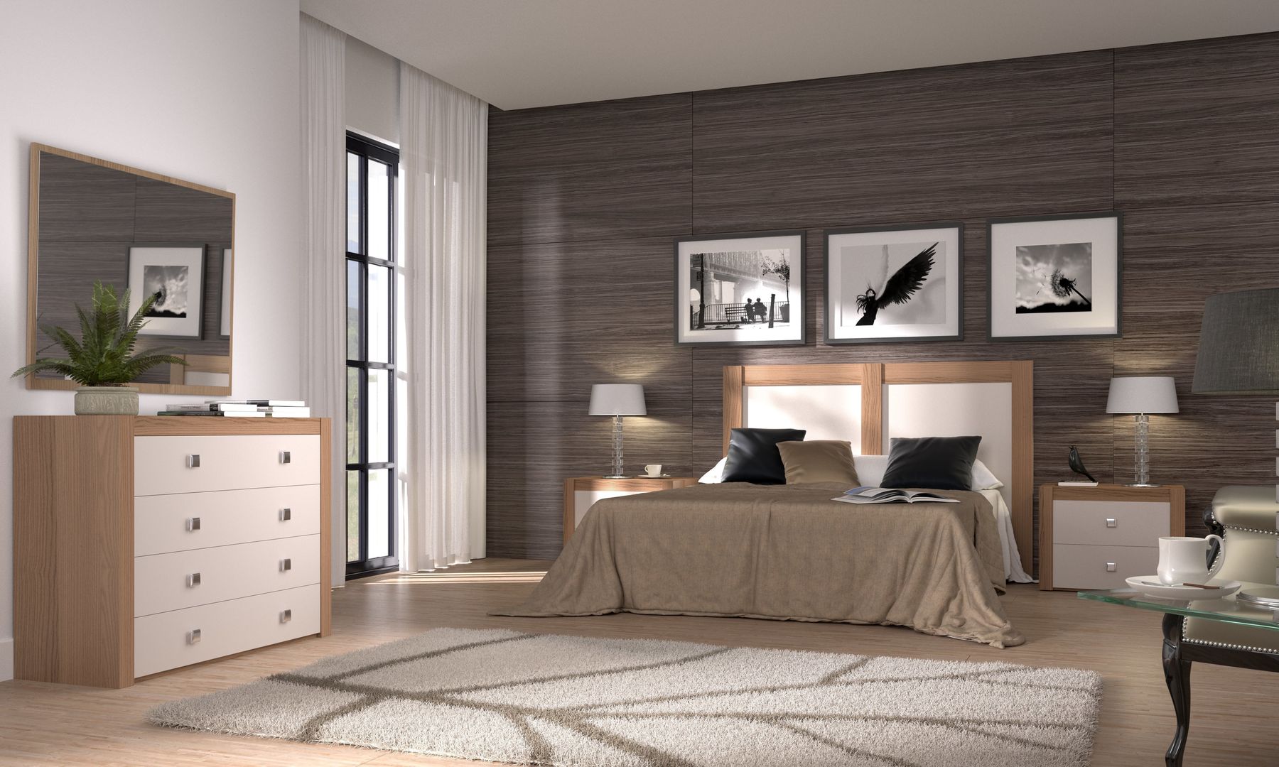 DORMITORIOS, GALDIS MUEBLES SL GALDIS MUEBLES SL ห้องนอน เตียงนอนและหัวเตียง