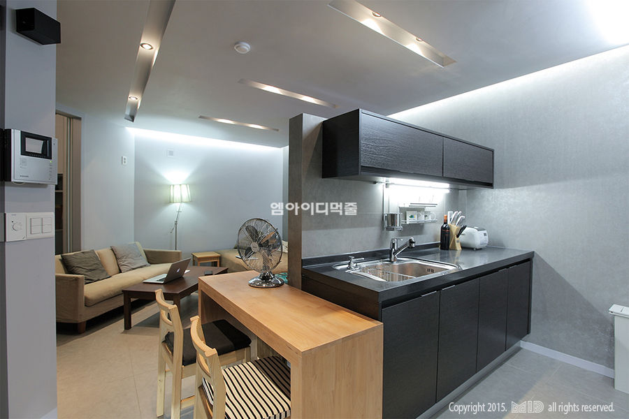 영등포구 당산동 19평형 원룸형 아파트, MID 먹줄 MID 먹줄 Cocinas de estilo moderno