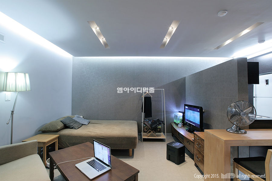 영등포구 당산동 19평형 원룸형 아파트, MID 먹줄 MID 먹줄 Dormitorios modernos: Ideas, imágenes y decoración