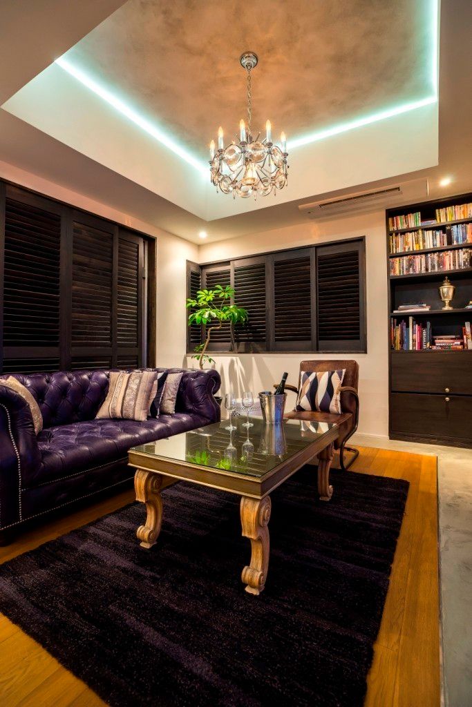 ヨーロピアンとオリエンタル、モダンが融合したラウンジのような空間, QUALIA QUALIA Eclectic style living room