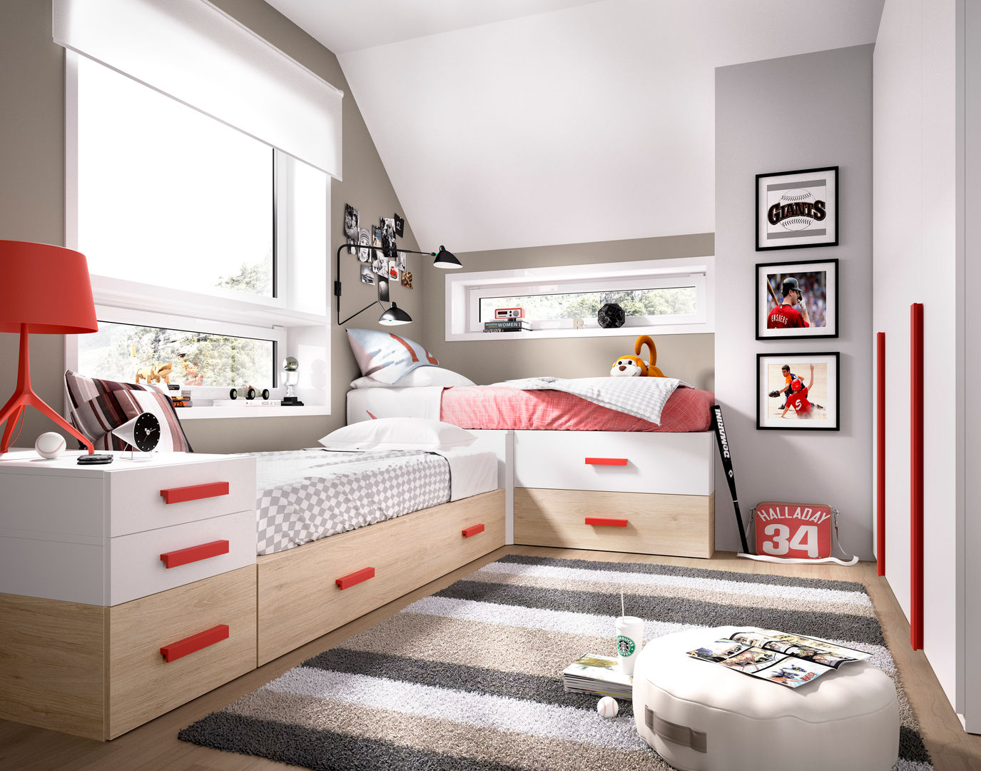 DORMITORIOS JUVENILES, MUEBLES DUERO MUEBLES DUERO Modern style bedroom Beds & headboards