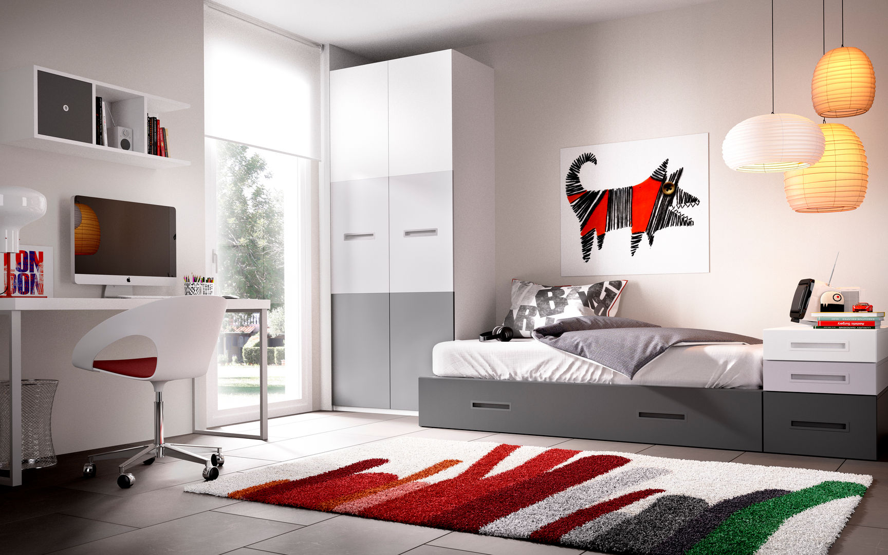 DORMITORIOS JUVENILES, MUEBLES DUERO MUEBLES DUERO Modern style bedroom Wardrobes & closets