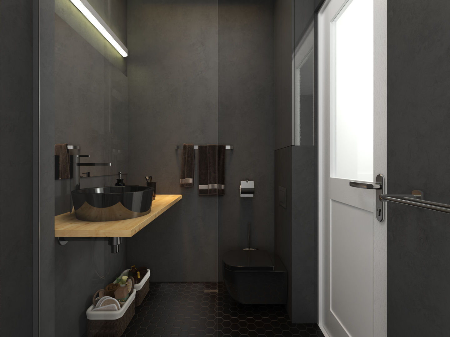 studio parisien, Agence Karine Perez Agence Karine Perez Modern bathroom لکڑی Wood effect