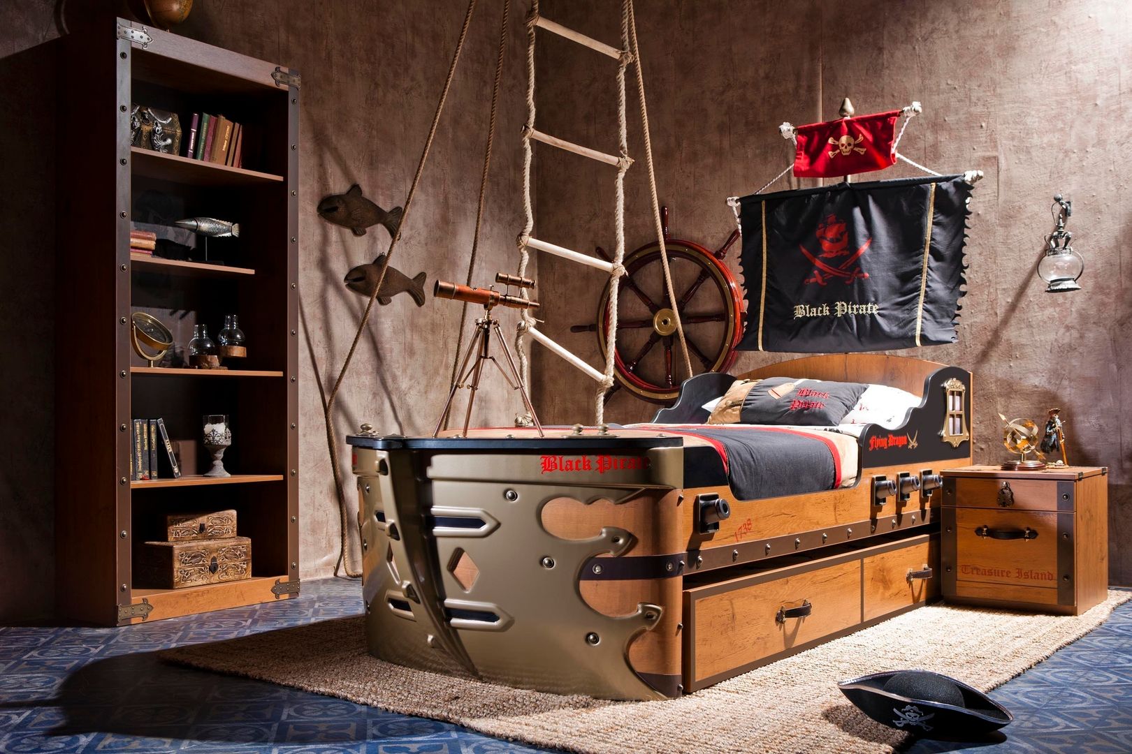 Black Pirate CILEK Dormitorios modernos Camas y cabeceras