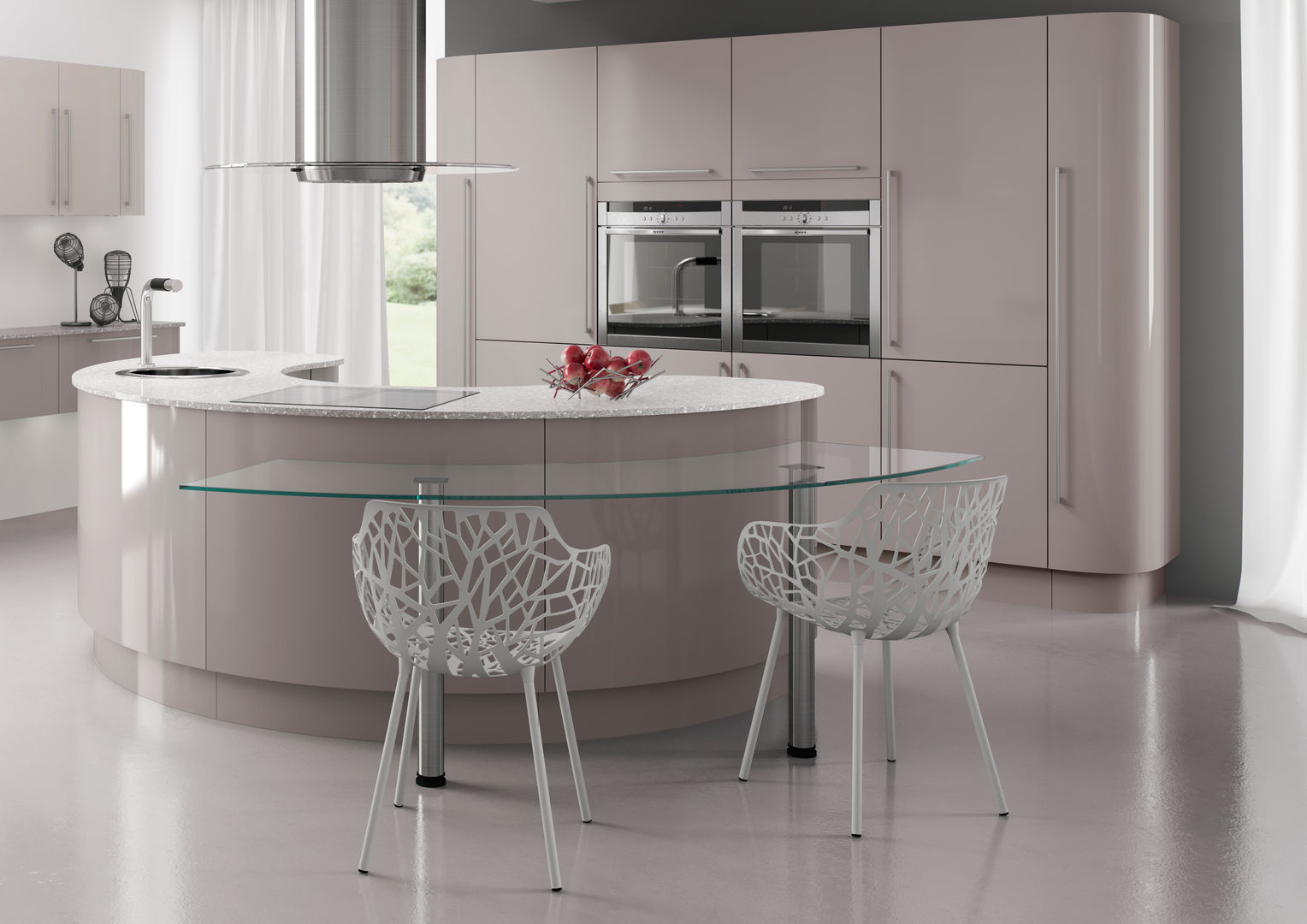 Nixon Gloss Island in Heritage Grey | Sigma 3 Kitchens Sigma 3 Kitchens Dapur Modern Cabinets & shelves