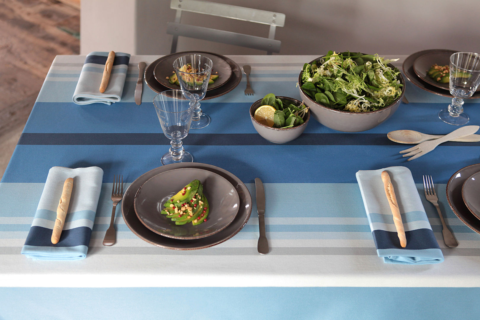 Tablecloth Pampelune Aqua Créations Jean-Vier Modern kitchen Accessories & textiles