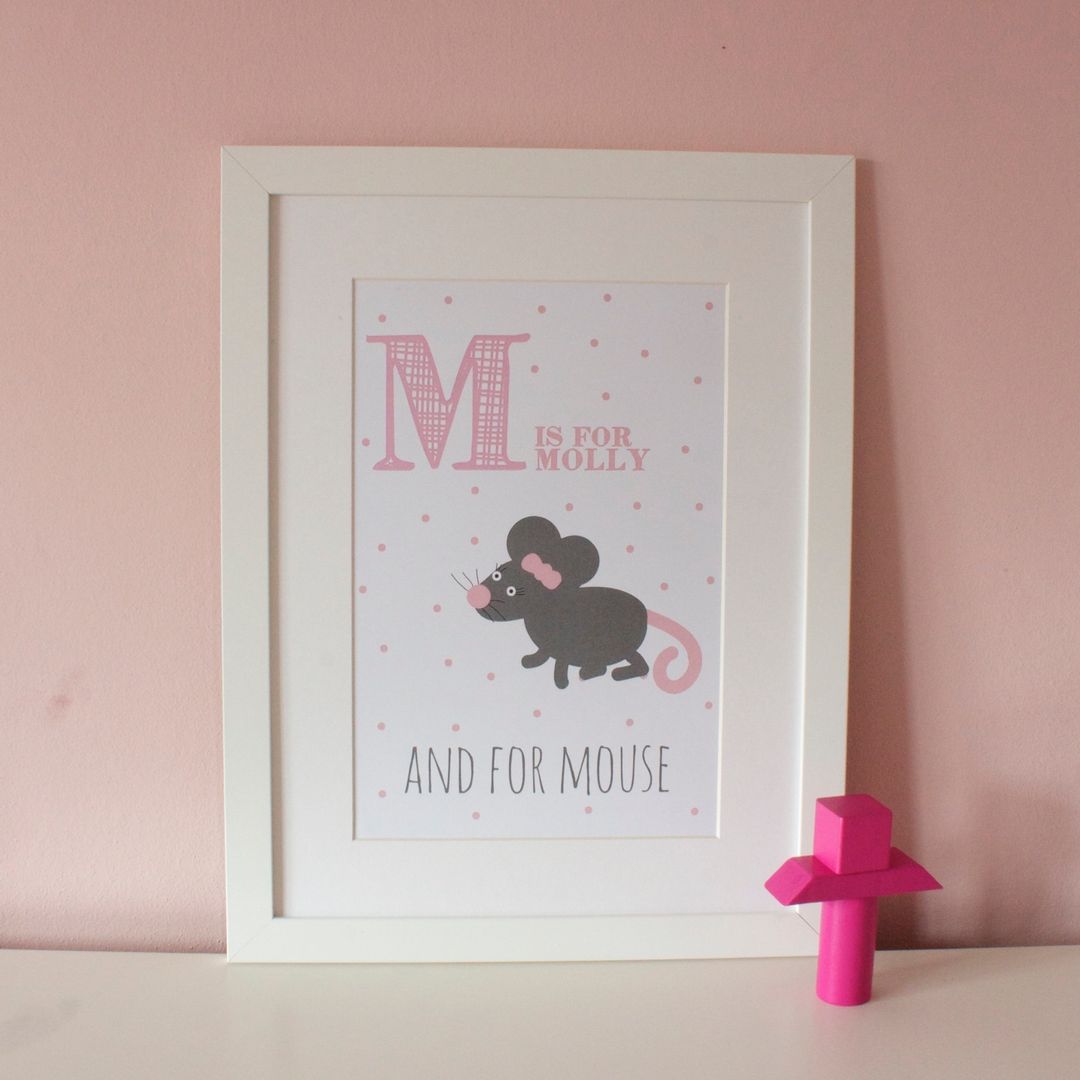 M is for Mouse :: Personalised Print Hope & Rainbows 嬰兒房/兒童房 裝飾品