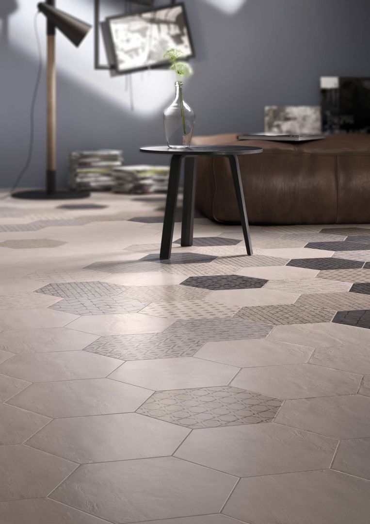 Hexagonal Floor Tiles Tileflair 모던스타일 벽지 & 바닥