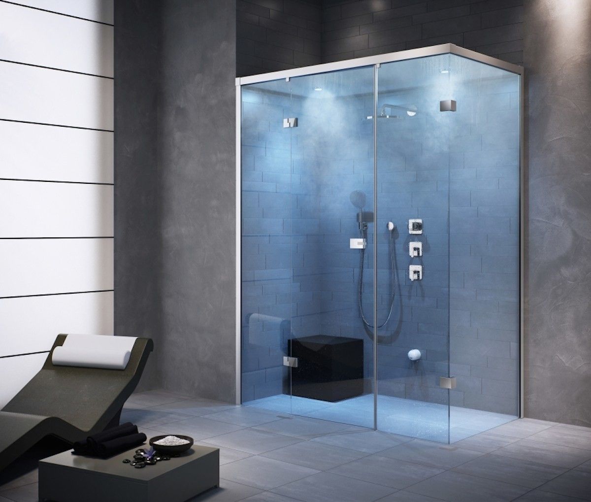 Feature Showers and Steam Showers, Nordic Saunas and Steam Nordic Saunas and Steam Modern Banyo