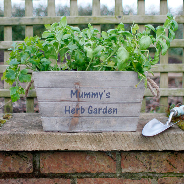 Personalised Wooden Planter Jonny's Sister Klasik Bahçe Saksı & Vazolar