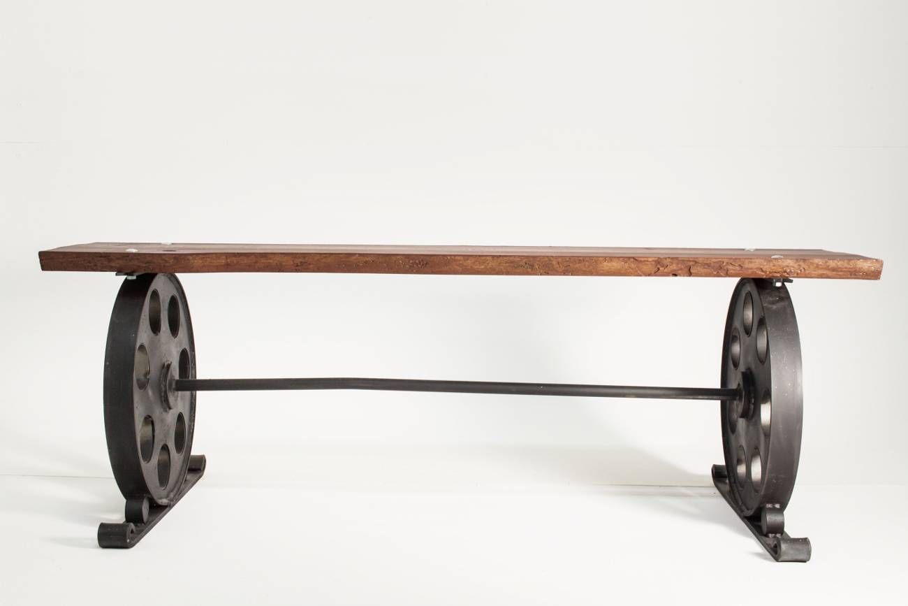 Steel and reclaimed wood bench „LOCOMOTIVE” - NordLoft NordLoft - Industrial Design Vườn phong cách công nghiệp Furniture