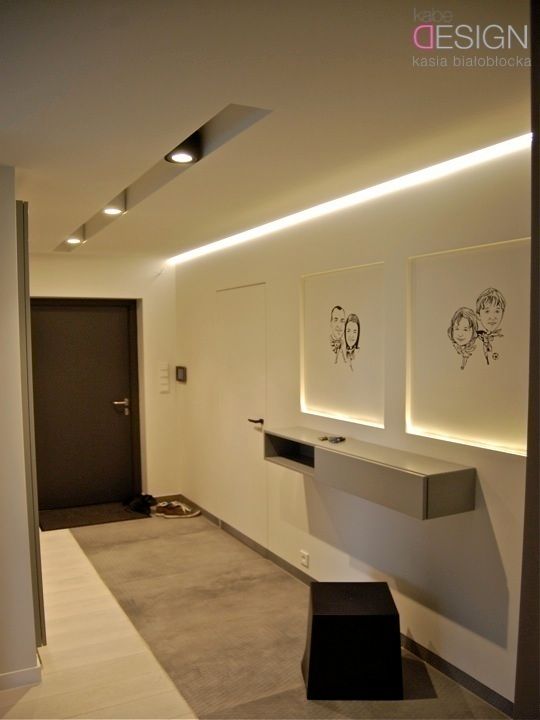 Projekt Gowarzewo, kabeDesign kasia białobłocka kabeDesign kasia białobłocka Modern Corridor, Hallway and Staircase Lighting